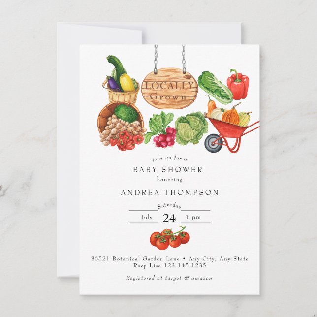 Farmers Market | Garden Baby Shower Invitation (Front)