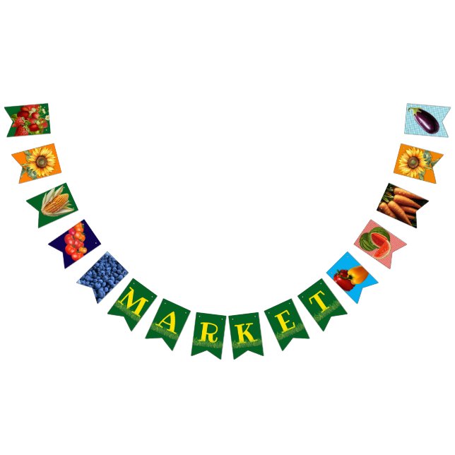 Farmers Market Garden Vegetables Party Bunting Flags (All)