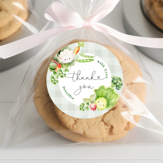  Farmers market gender neutral birthday thank you Classic Round Sticker (Creator Uploaded)
