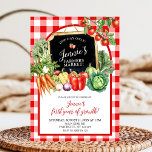 Farmer's Market Gender Neutral First Birthday  Invitation<br><div class="desc">Farmer's Market Gender Neutral 1st Birthday Invitation,  First year of growth Birthday Invite,  Editable Vegetables Birthday Invite</div>
