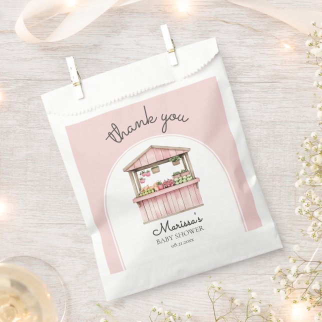 Farmers Market Girl Baby Shower Favor Bag (Clipped)