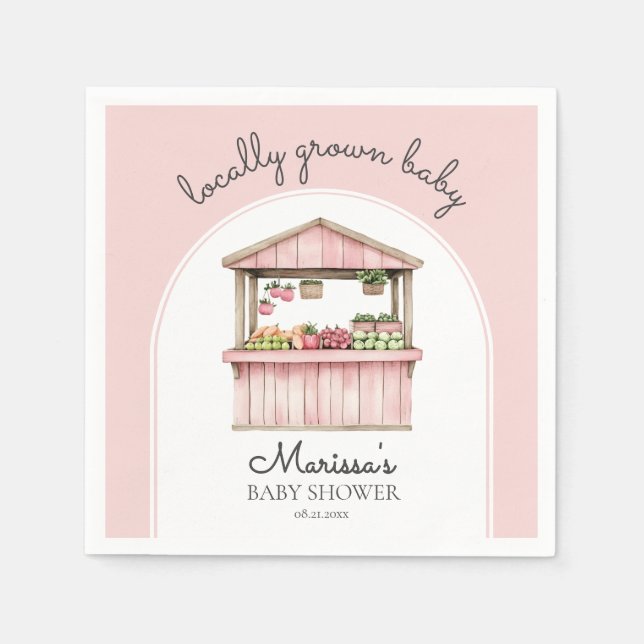 Farmers Market Girl Baby Shower Napkins (Front)