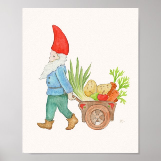 Farmers Market Gnome art print (Front)