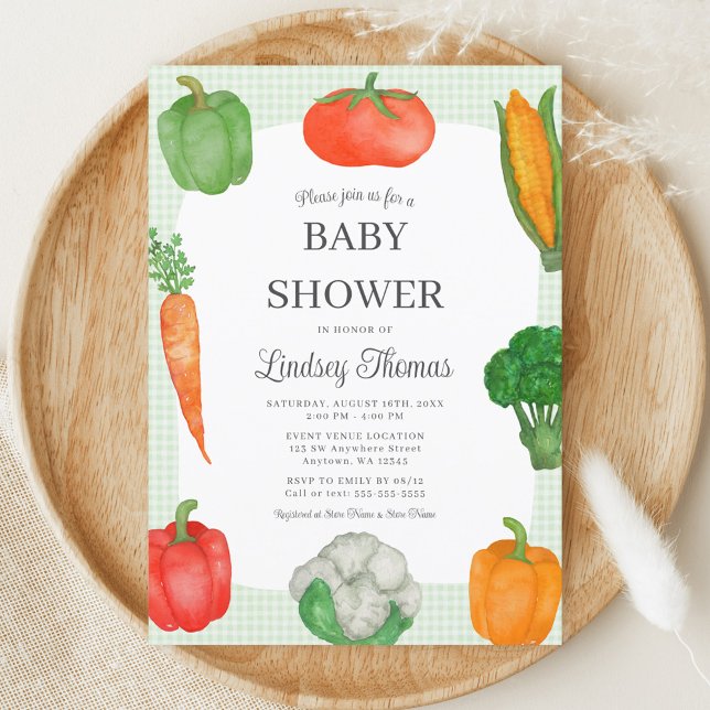 Farmers Market Green Baby Shower Invitation (Creator Uploaded)
