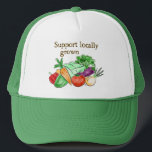 Farmers Market Hat<br><div class="desc">Veggie hat with 'Support locally grown'.</div>