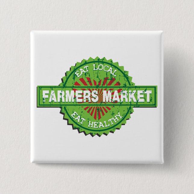Farmers Market Heart Button (Front)