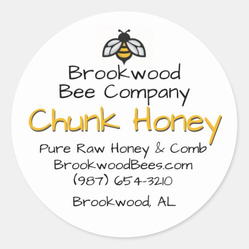Farmers Market Homestyle Chunk Honey Label Bee
