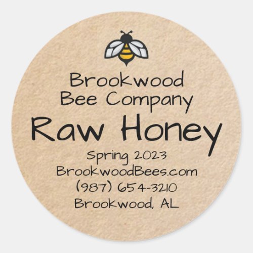 Farmers Market Homestyle Honey Label with Bee    