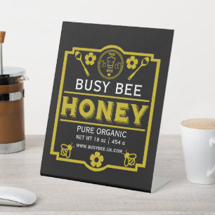 Farmers Market Honey Jar Pedestal Sign