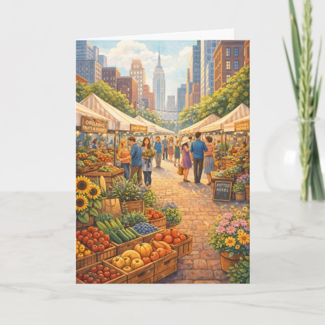 Farmers Market in the City Blank Art Card (Front)