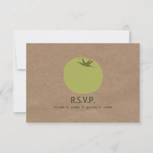 Farmers Market Inspired Wedding RSVP Green Tomato