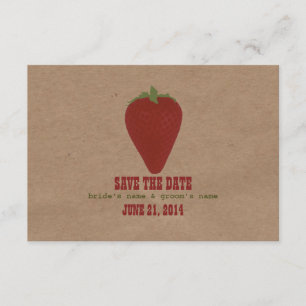 Farmers Market Inspired Wedding RSVP   Strawberry Invitation