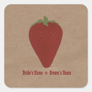 Farmers Market Inspired Wedding Sticker Strawberry