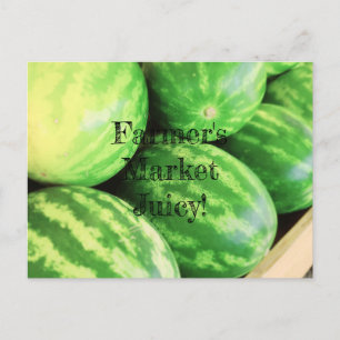 Farmer's Market Juicy Watermelons  Postcard
