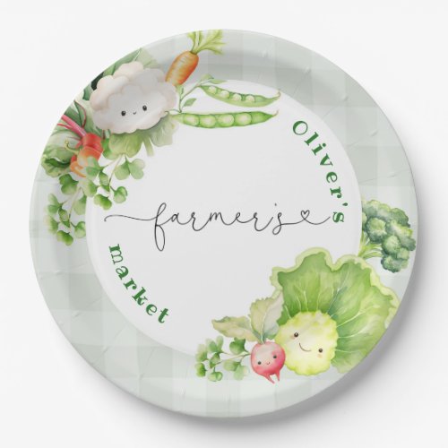 Farmers market kids birthday party paper plates