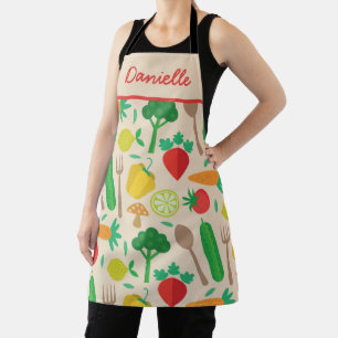 Farmers Market Kitchen Vegetables pattern custom Apron