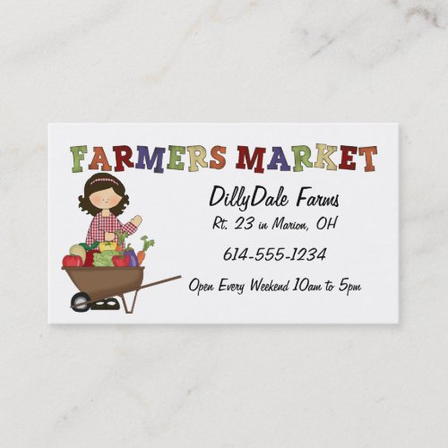 Farmers Market Lady Veggies Business Card