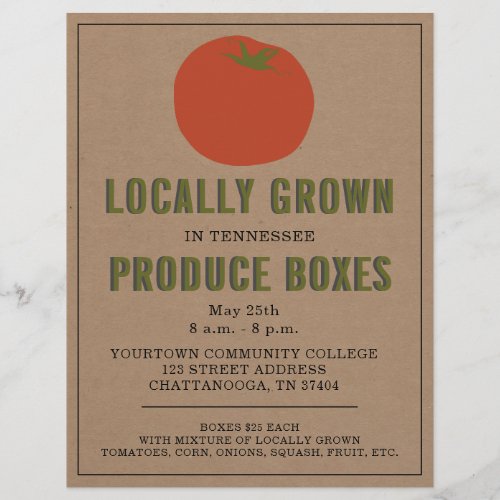 Farmers Market Local Produce Tomato Flyer