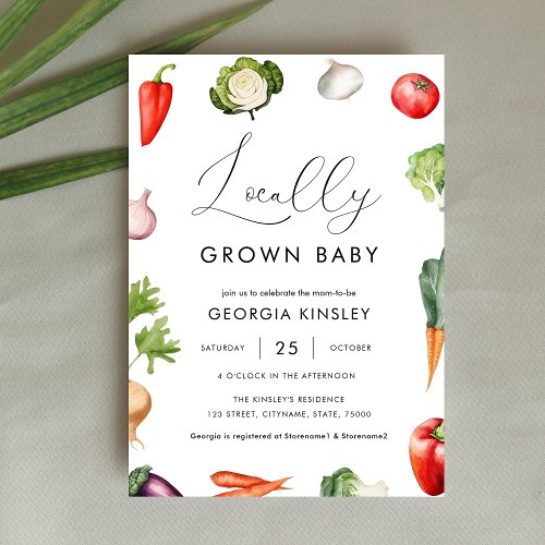 Farmers Market Locally Grown Baby Baby Shower Invitation