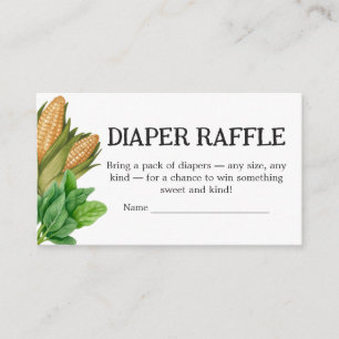 Farmers Market Locally Grown Baby Diaper Raffle Enclosure Card