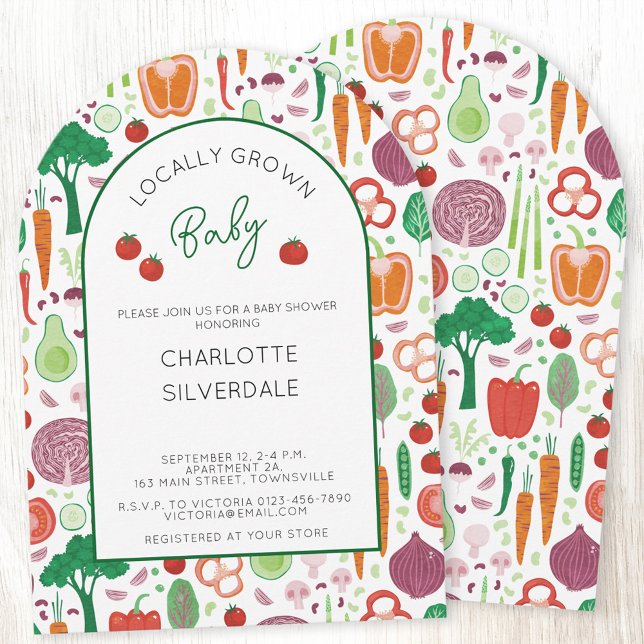 Farmers Market Locally Grown Baby Shower Arch Invitation (Farmers Market Locally Grown Baby personalized baby shower invitation)
