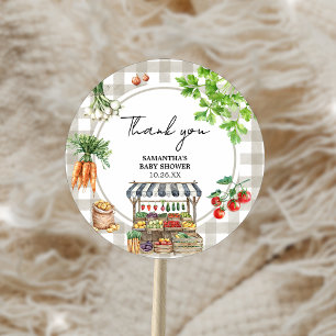 Farmers Market Locally Grown Baby Shower Classic Round Sticker