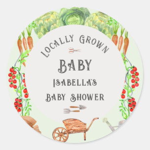 Farmers Market Locally Grown Baby Shower Classic Round Sticker