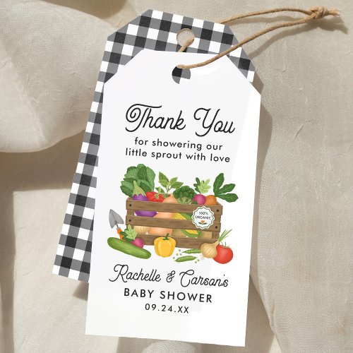 Farmers Market Locally Grown Baby Shower Favor Tag