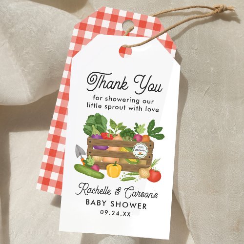 Farmers Market Locally Grown Baby Shower Favor Tag