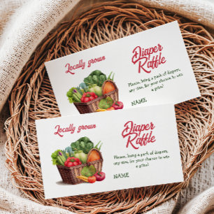 Farmer's Market Locally Grown Baby Shower Game Enclosure Card
