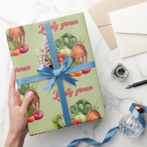 Farmers Market Locally Grown Baby Shower Gift Wrapping Paper