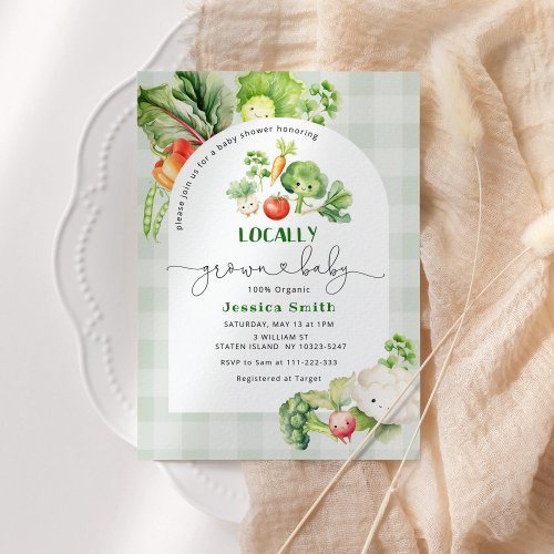 Farmers market Locally grown baby shower Invitation