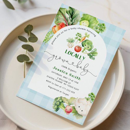 Farmers market Locally grown baby shower Invitation