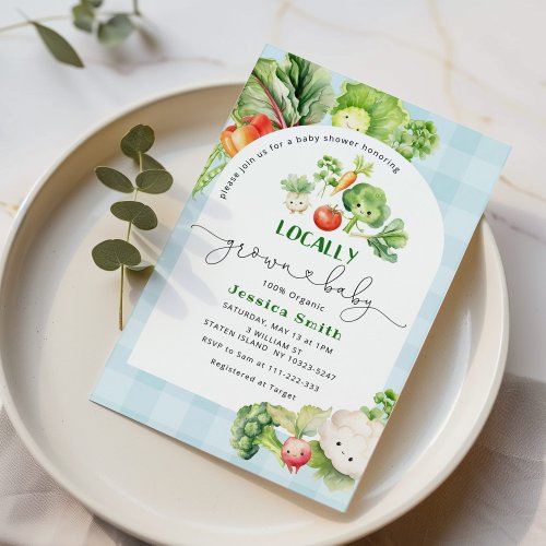 Farmers market Locally grown baby shower Invitation