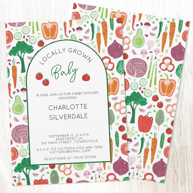 Farmers Market Locally Grown Baby Shower Invitation (Farmers Market Locally Grown Baby personalized baby shower invitation)