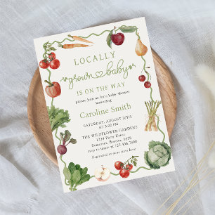 Farmers market Locally grown Baby Shower Invitation