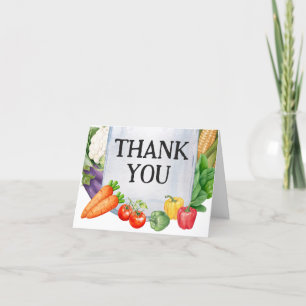 Farmers Market Locally Grown Baby Shower Letterpress Thank You Card