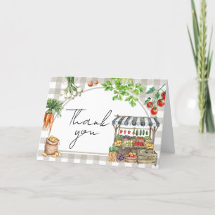 Farmers Market Locally Grown Baby Shower Letterpress Thank You Card