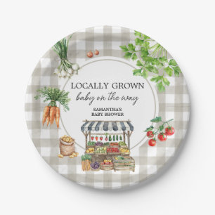 Farmers Market Locally Grown Baby Shower Paper Plates