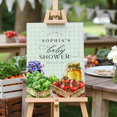 Farmers Market Locally Grown Baby Shower Sign
