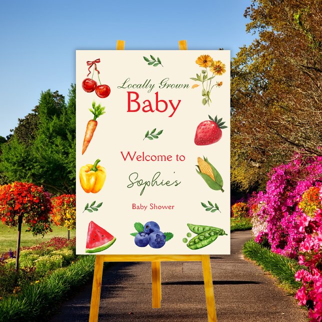Farmers Market Locally Grown Baby Shower Welcome  Foam Board (Creator Uploaded)