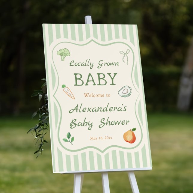 Farmers Market Locally Grown Baby Shower Welcome  Foam Board (Creator Uploaded)