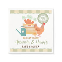 Farmers Market Locally Grown Gingham Paper Napkin