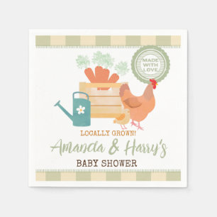 Farmers Market Locally Grown Gingham Paper Napkin