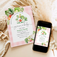 Farmers market Locally grown pink baby shower