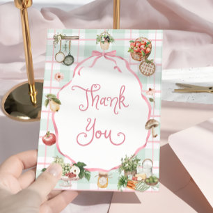 Farmers Market Locally Grown Pink Girl Baby Shower Thank You Card