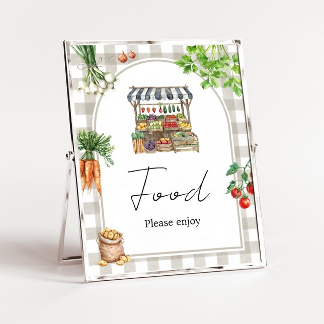 Farmers Market Locally Grown Shower Food Sign (Farmers Locally Grown Shower Sign)