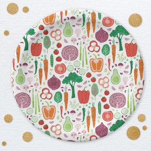 Farmers Market Locally Grown Vegetable Paper Plates
