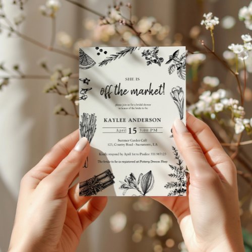 Farmers market  off the market  Bridal Shower Invitation