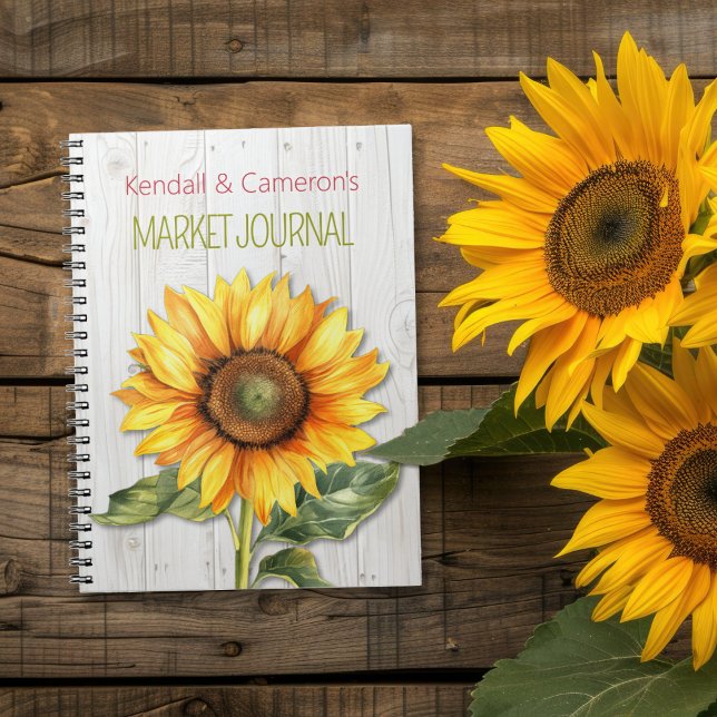 Farmers Market Personalized Sunflower Notebook (Creator Uploaded)